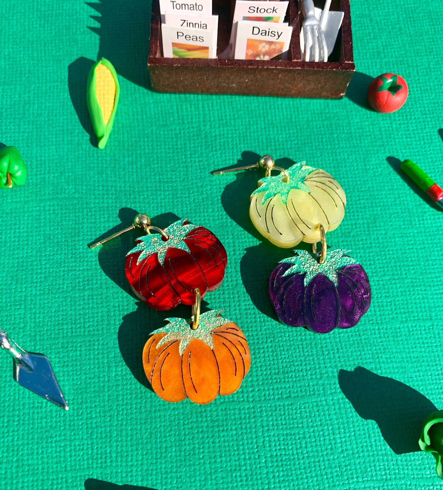 Heirloom Tomato Acrylic Earrings-0