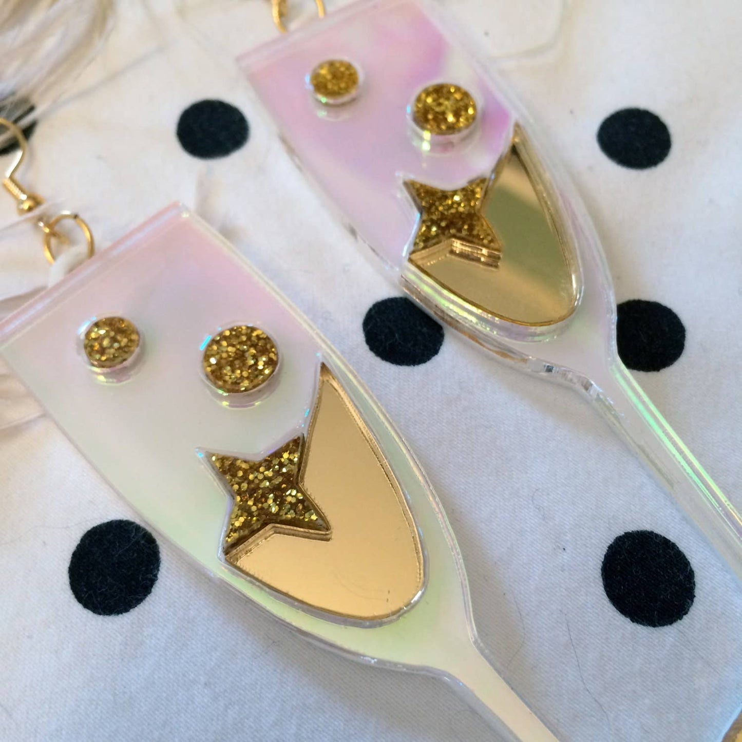Champagne Flute Statement Earrings-3