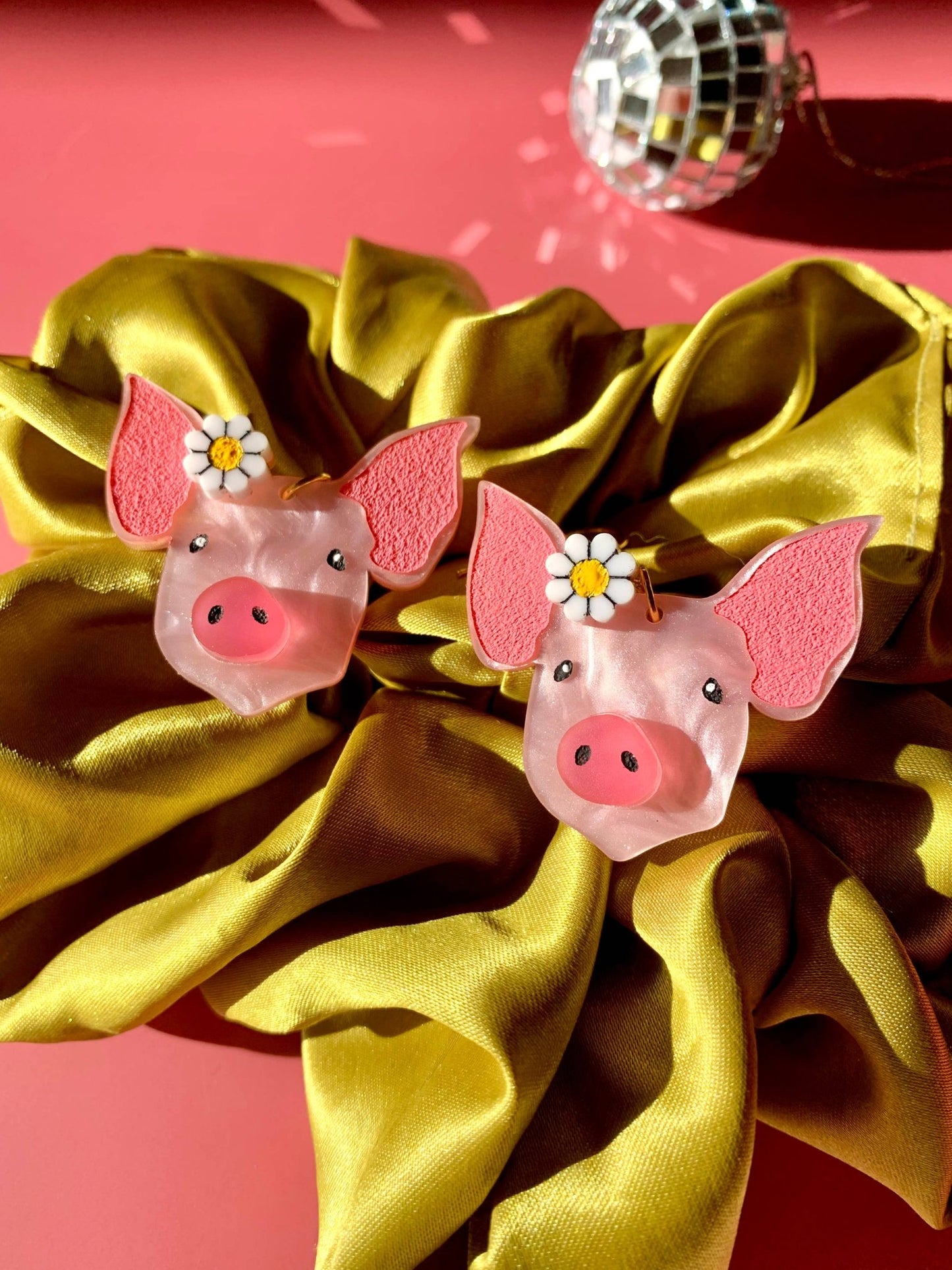 Little Piggies Acrylic Statement Earrings - Where Did You Get That!?