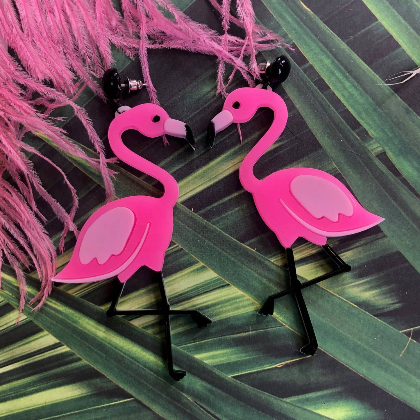 Pink Flamingo Acrylic Statement Earrings - Where Did You Get That!?