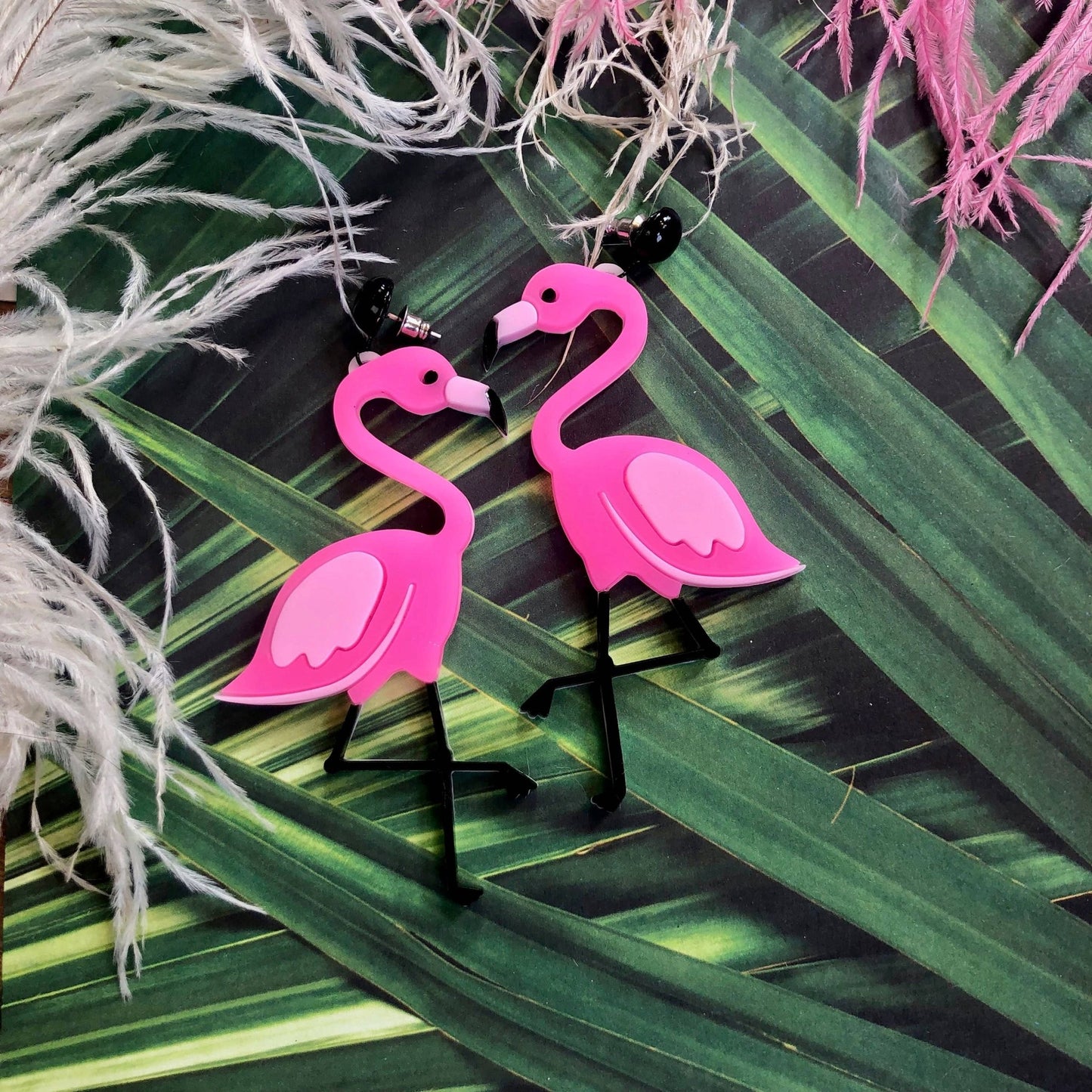 Pink Flamingo Acrylic Statement Earrings - Where Did You Get That!?