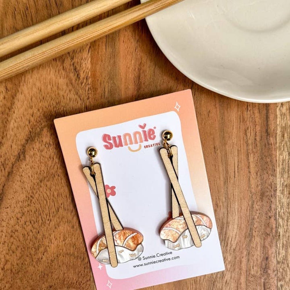 Salmon Sushi Acrylic Earrings - Where Did You Get That!?