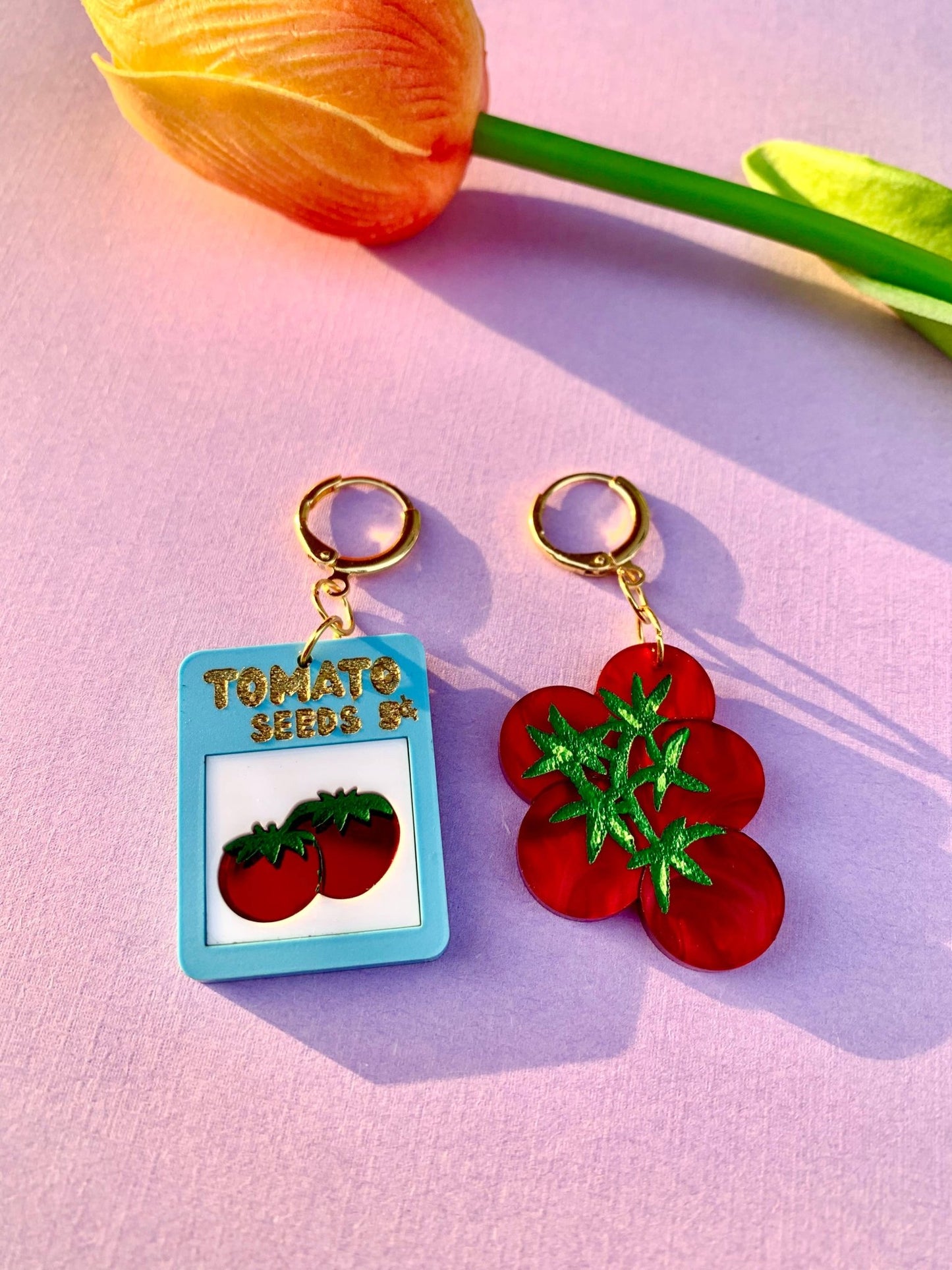 Tomato Seeds Acrylic Statement Earrings - Where Did You Get That!?