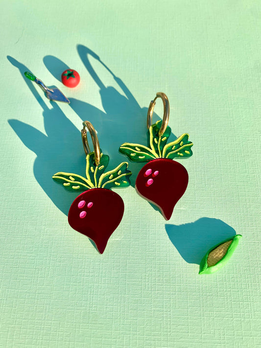 Just Beet It! Acrylic Earrings-1
