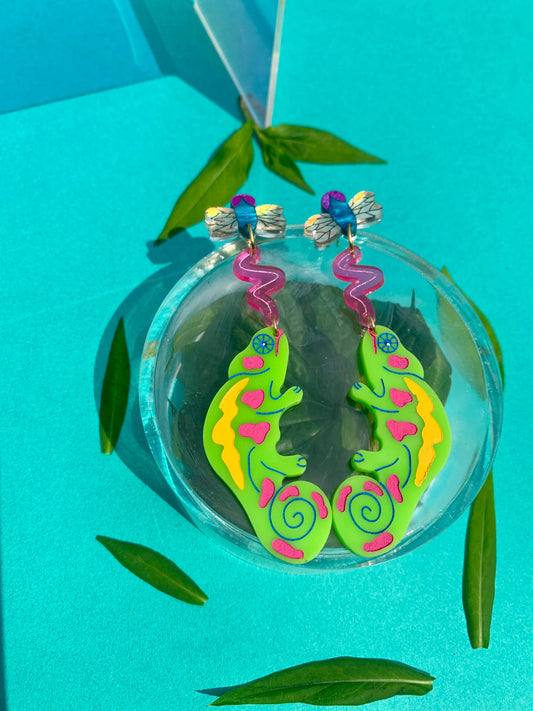 Chameleons Acrylic Earrings-0