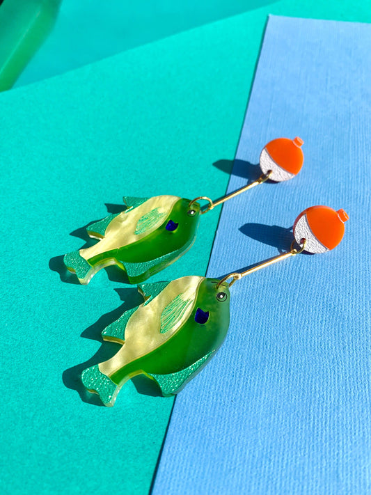 "If Looks Could Gill" Acrylic Statement Earrings-1