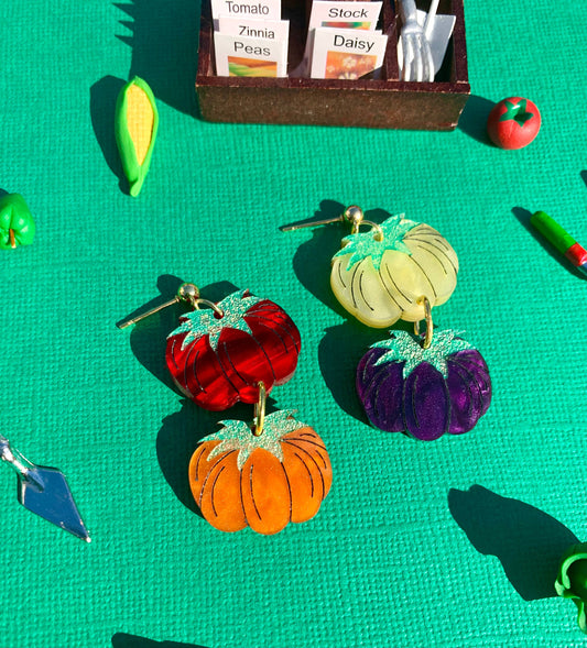 Heirloom Tomato Acrylic Earrings-0
