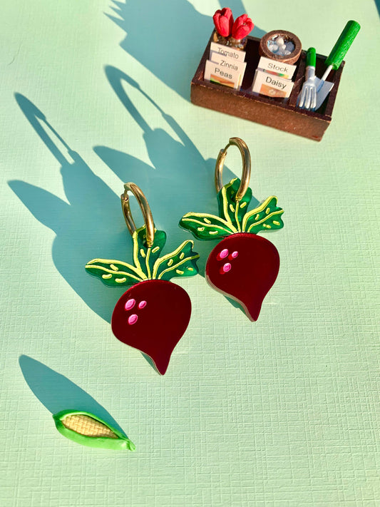 Just Beet It! Acrylic Earrings-0