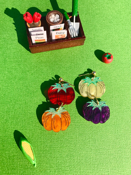 Heirloom Tomato Acrylic Earrings-1