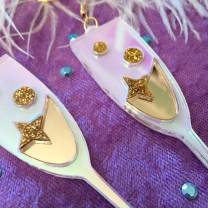 Champagne Flute Statement Earrings-1