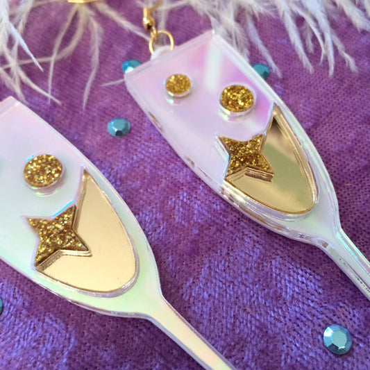 Champagne Flute Statement Earrings-1