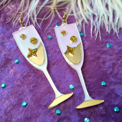 Champagne Flute Statement Earrings-0