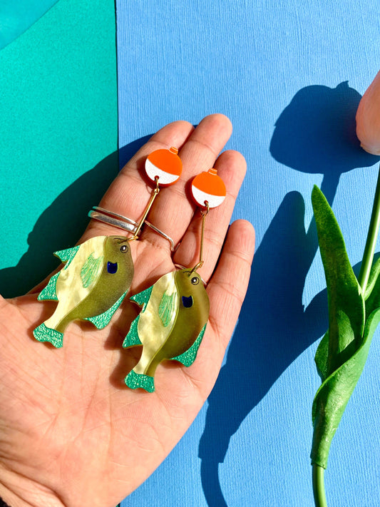 "If Looks Could Gill" Acrylic Statement Earrings-0