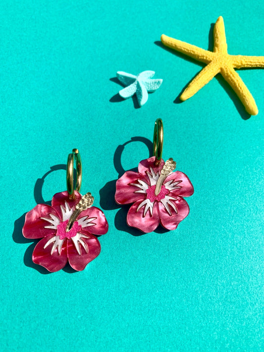 Hibiscus Flower Earrings - Where Did You Get That!?