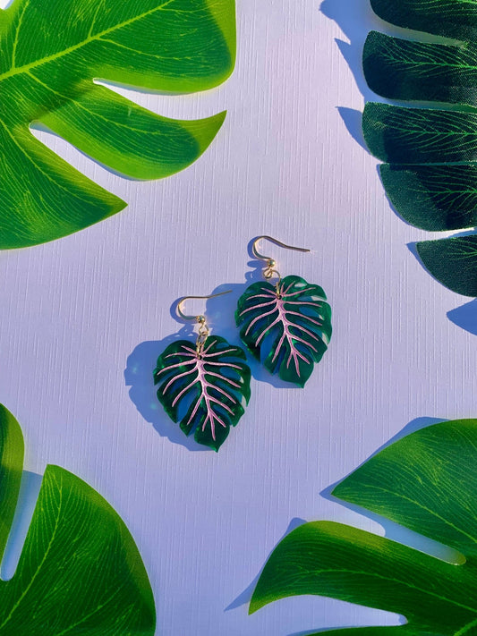Mini Monstera Leaf Earrings - Where Did You Get That!?