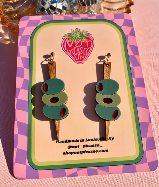 Olive the Feels Acrylic Statement Earrings - Where Did You Get That!?