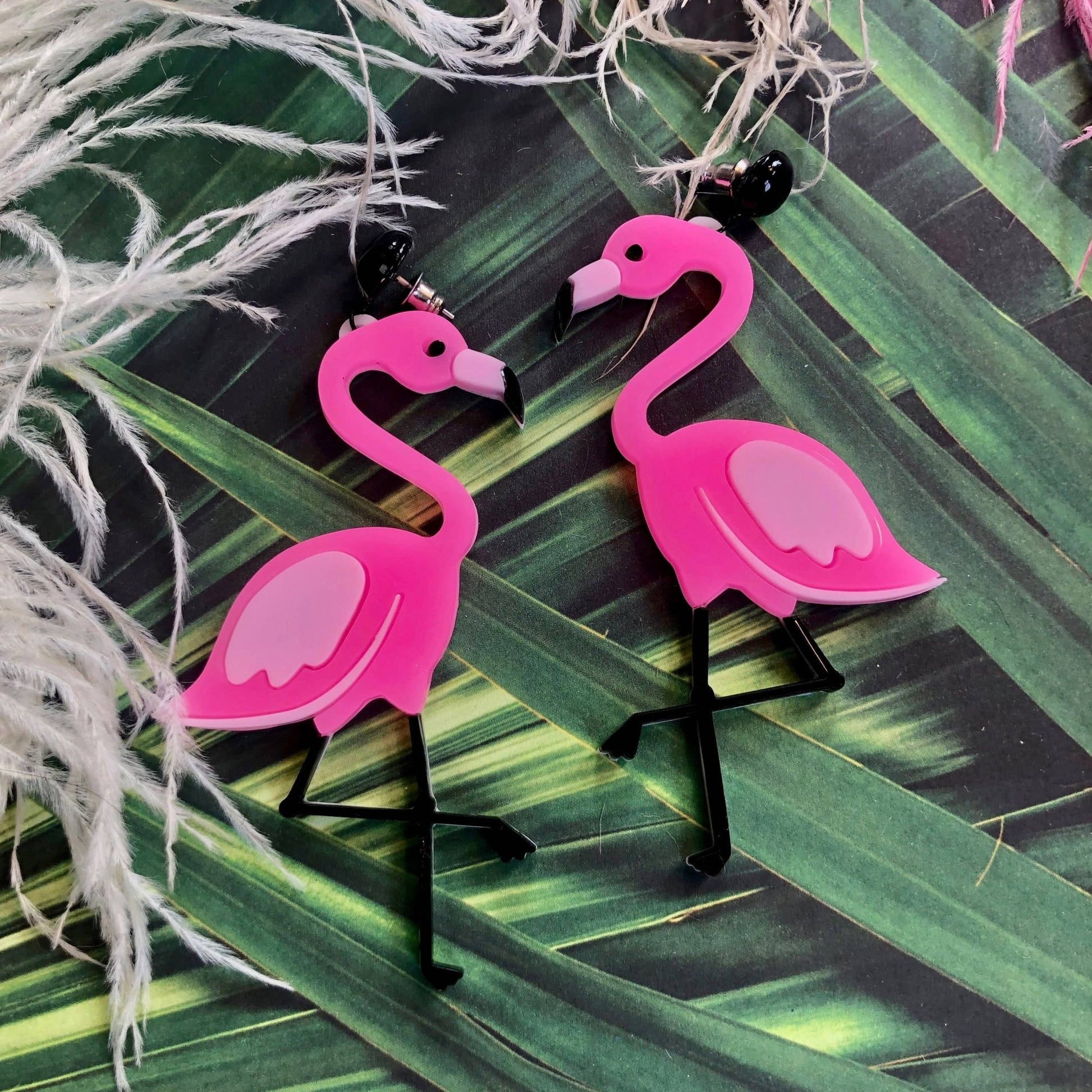 Pink Flamingo Acrylic Statement Earrings - Where Did You Get That!?