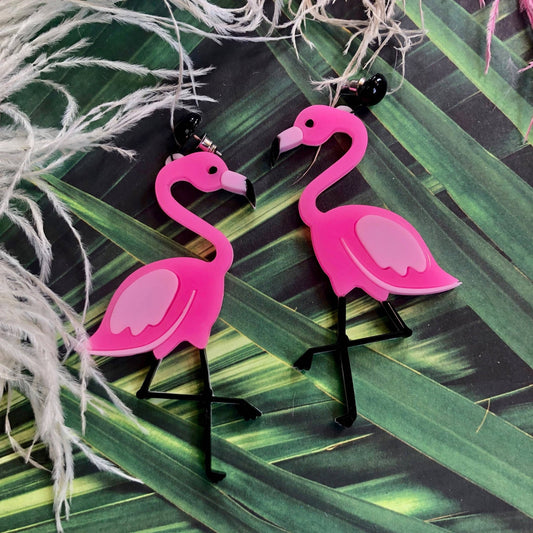 Pink Flamingo Acrylic Statement Earrings - Where Did You Get That!?