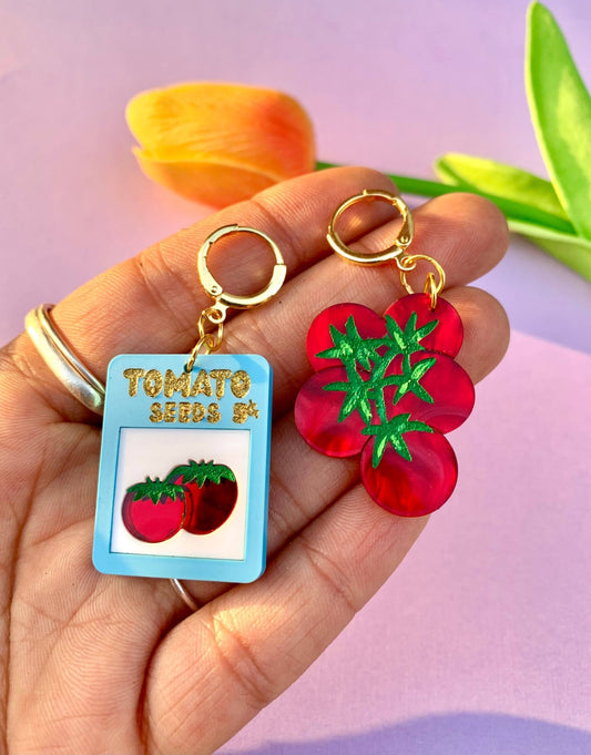 Tomato Seeds Acrylic Statement Earrings - Where Did You Get That!?