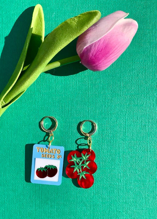 Tomato Seeds Acrylic Statement Earrings - Where Did You Get That!?